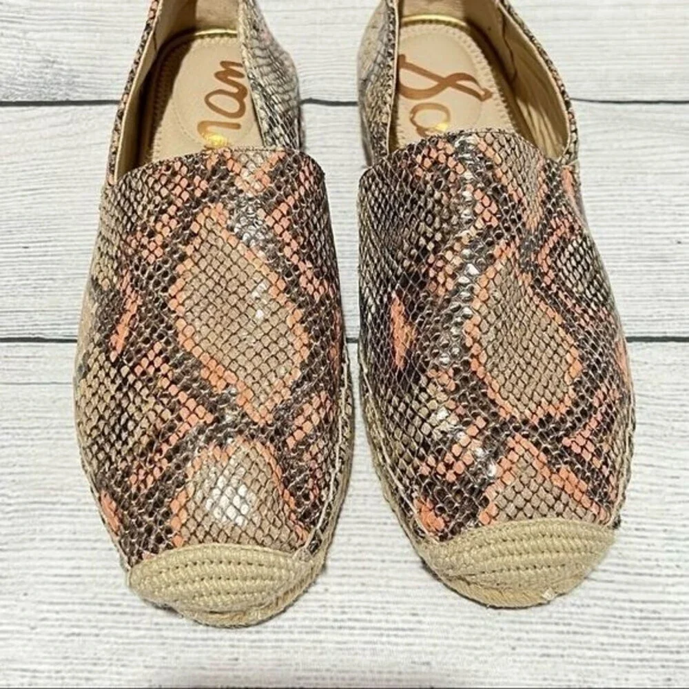 SAM Edelman Khloe Espadrille Snake Print Slip On Flat Size 9.5